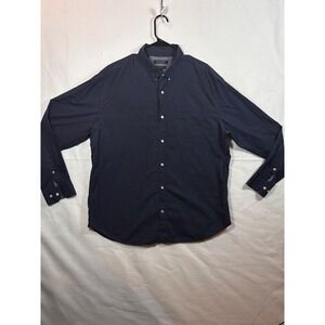 Banana Republic Button Down Mens XL Navy Blue Camden Fit Micro Print